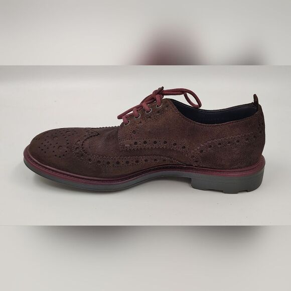 Hugo Boss Oxford Bokio Wingtip Men's Brown Suede Brogue Shoes Sz 41 - Picture 4 of 16